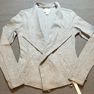 Caslon Heather Grey Open Front Sweatshirt XS NWT